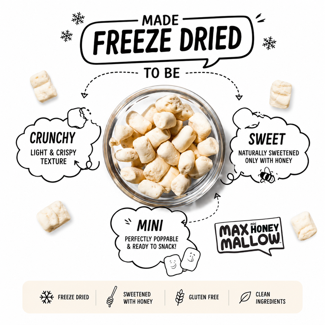 Freeze Dried Blueberry Mini Honey Marshmallows
